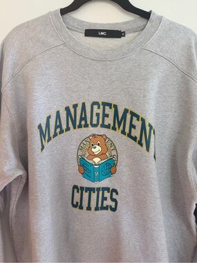 Gray 'Management Cities' Crewneck Sweatshirt